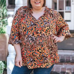 Bl^nk Multicolor Animal Print Women's Top